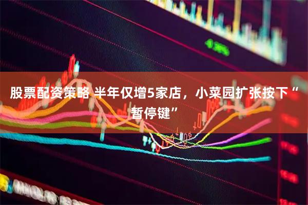 股票配资策略 半年仅增5家店，小菜园扩张按下“暂停键”